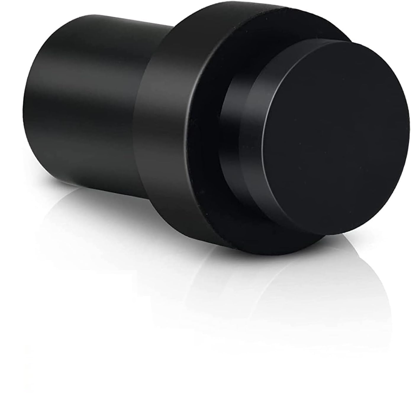 Door Stopper Stainless Steel Cylindrical Floor Door Stop Black Rubber Door Stoppers Brushed Modern Commercial Door Stops Decorative Heavy Duty Solid Doorstop Bumper Wedge Wall Protector 2.5Inch — image 1