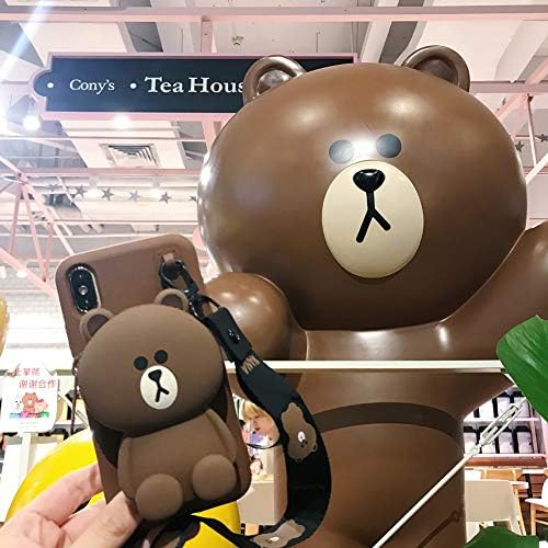 VIWIV For iPhone Case XS MAX Fashion Drop All Inclusive Cover Cartoon Three-dimensional Apple XR Creative 6s/7/8plus Cute Bear Bunny Duck Multi-function Wallet Lanyard Mobile Shell