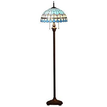 Tiffany Style Floor Lamp Retro Stained Glass Floor Standing Lamp