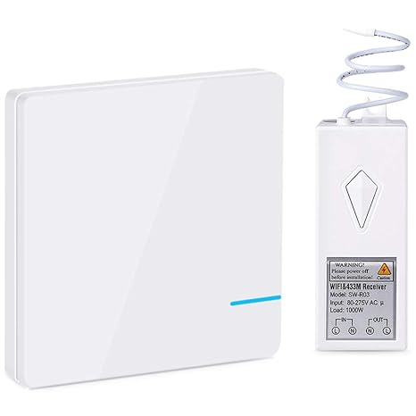 Superink 1 Gang Wireless Light Switch With Wifi Receiver Kit Work