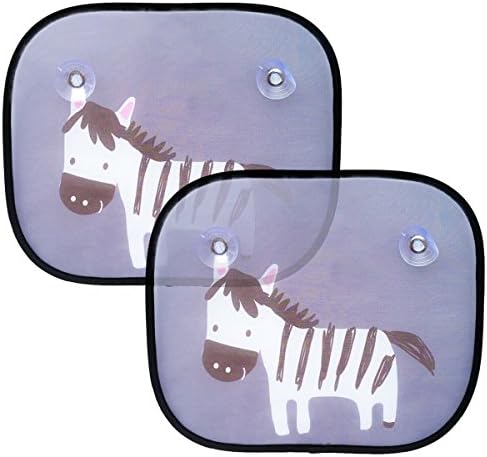 Car Window Sunshade (2 Pack), Car Sun Shade Protector for Your Baby Kids Sunshades Side Window Shades to Block Harmful UV Rays Sun Glare Heat (Zebra)