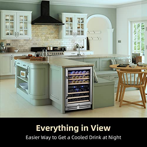 Karcassin 24 Inch Wine Cooler Refrigerator, 46 Bottle Builtin