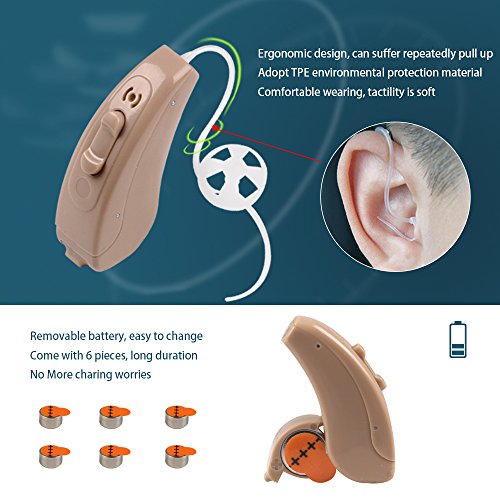 ePartner Sound Personal Amplifier Hearing Enhancer Digital Hearing Amplifier Noise Reduction Mode with Adjustable Volume Tone Control(Beige, Right Ear)