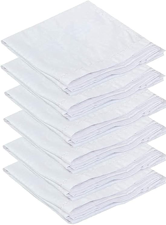 Hanky Men's Thick Soft Handkerchiefs 100 Cotton Solid White Hankies