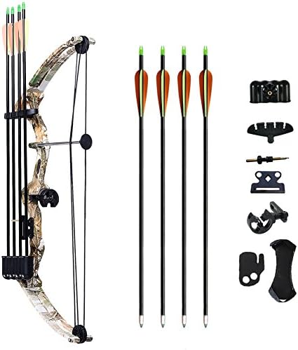 ATROPOS-110 Archery Youth Compound Bow Right Handed Bow Kit,15-20lbs Draw Weight