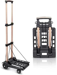 Gimify Folding Hand Truck Luggage Cart Dolly Hand Truck 90 lbs Capacity Utility Cart with 4 Wheels Compact Lightweight for Moving, Shopping, Travel, Auto, Home Office Use