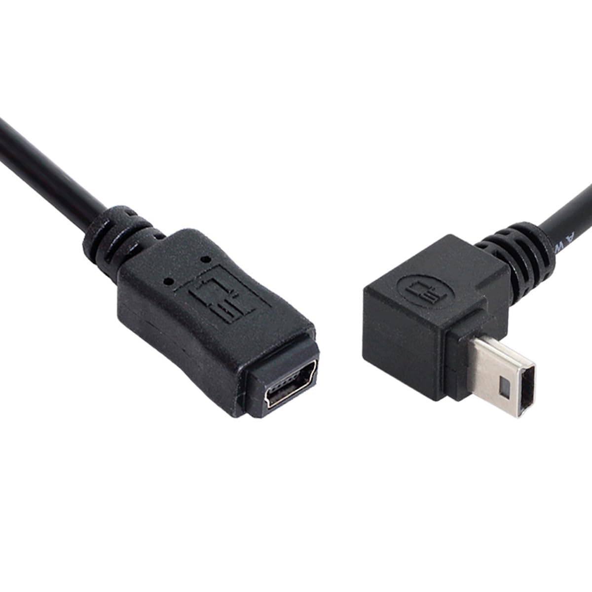 CY Cable 480Mbps Mini USB 5Pin Male to Mini USB 5Pin Female Extension Cable 90 Degree Down Angled 20cm
