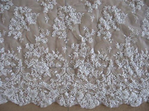 1 Yard Of Victorian Bridal Wedding Dress Floral Ivory Lace Fabric