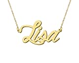 Aoloshow 18k Gold Plated Lisa Name Pendant Necklace