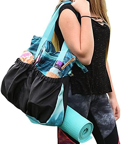 Yoga, Gym, Beach, Travel, Weekend, Overnight Bag or Tote | Stylish Carry-on For All Essentials | Adjustable Straps For Yoga Mat, Towels or Blanket, Many Pockets & Separate Phone & Tablet Compartments