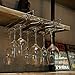 Modern Metal Under Cabinet Wine Glasses Stemware Hanger Storage Holder Rack, Silver-Tone