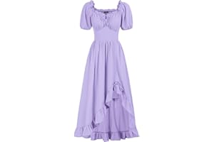 Scarlet Darkness Renaissance Dress Women Cottagecore Corset Dress Ruffle Maxi Dress with Pockets