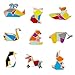 WINZIK Lapel Pins Set Novelty Cute Cartoon Brooch Badges for Children Adults Clothes Backpacks Decor (Funny Cute Animals Pins Set of 9)