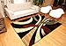 Feraghan/New City Brand New Contemporary Modern Wavy Circles Area Rug, 4' Round, Black/Brown/Beige