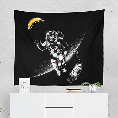 Space Monkey Tapestry Wall Hanging Astronaut Funny Outer Moon Tapestries Dorm Room Bedroom Decor Art - Printed in the USA - Small to Giant Sizes