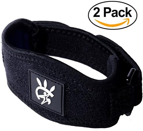 Fitness Habit Best 2 pack Tennis Elbow Brace Prevent Major Injuries When Practicing Sports, Avoid Tendonitis and Swelling of The Joints For Athletes &amp; Golfers + Bonus Wrist band