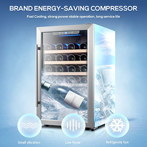 Kalamera 50 Bottle Compressor Wine Refrigerator Single Zone With Touch