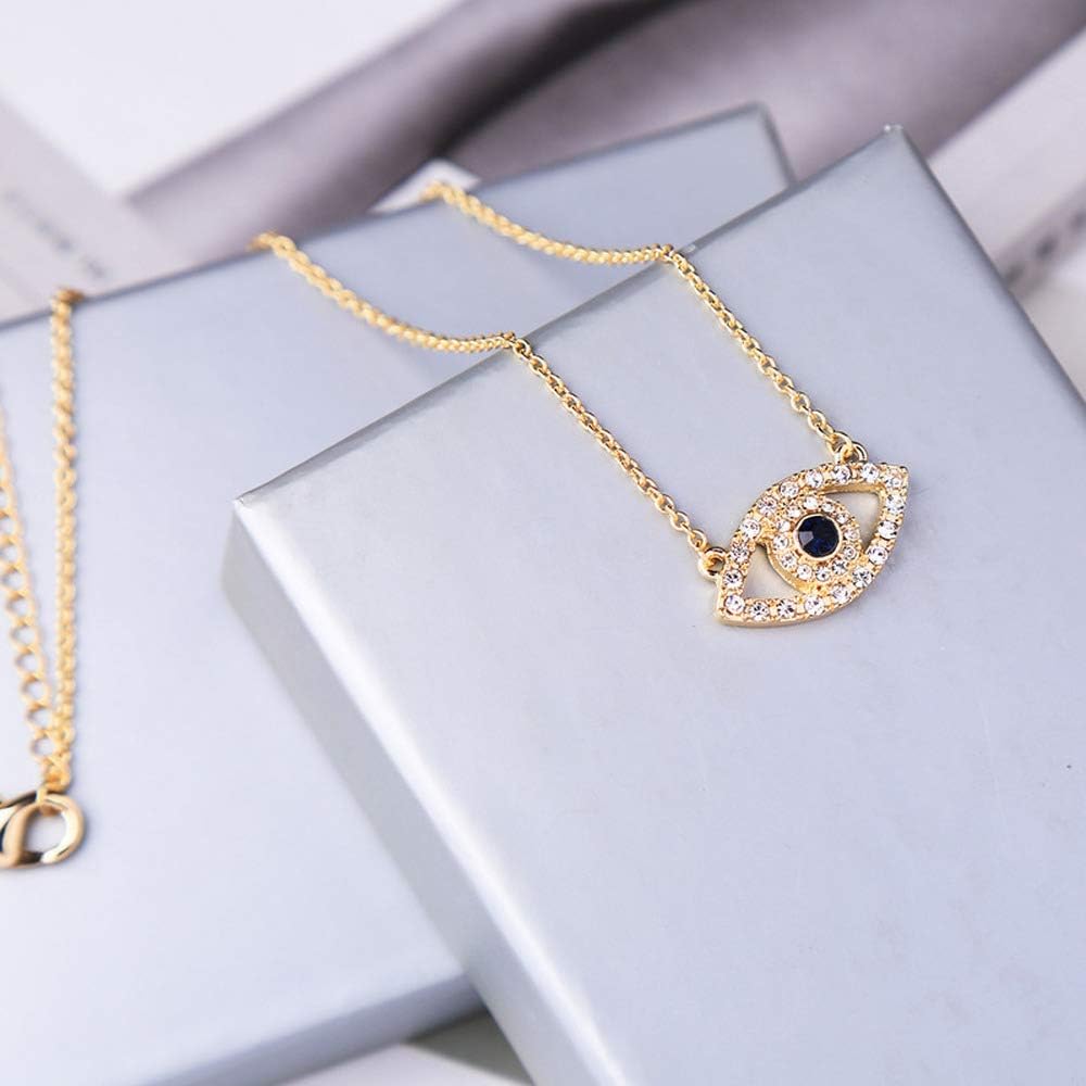 PUFFINSING Evil Eye Bracelet Necklace Earrings Ring for Women Girls Gold Plated Cubic Zirconia Gift