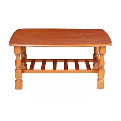 Woodness Zipper Solid Wood Coffee Table (Matte Finish, Dark Oak)