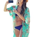Mansy Women's Chiffon Swimsuit Cover Up Beach One Size, Green
