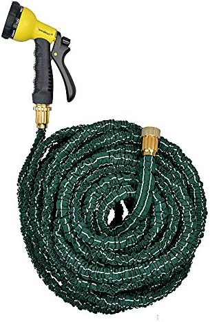 Yowosmart Garden Hose Nozzle Hand Sprayer, Heavy Duty Metal 7 Pattern Metal Watering Nozzle High Pressure Pistol Grip Front Trigger Flow Control Setting Knob Suitable for Car Wash (Green 100)