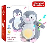 Bable Baby Sound Machine and Night Light Sleep Aid, White Noise with 40 Soothing Songs, Sleep Soothers Portable Soft Stuffed Animal Shower Gifts (Penguin)