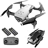 Drone X Pro AIR 1080P HD Dual Camera Quadcopter with Follow Me Real-Time Transmission Gesture Control Optical Flow Positioning and 2pcs Batteries Included (White)
