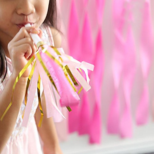 Originals Group Pack of 4 Musical Blow Outs, Party Blowers, Birthday Party Favors, Party Noisemakers Party Blowouts Whistles, Party Blowouts, Tube Noiseless Blowouts, Goody Bag Stuffers, Tassels