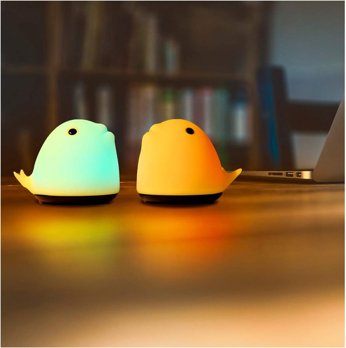 Whale Battery & USB Powered Nursery Night Light Multicolor Touch Sensor Soft Silicone Material Creative Gift to Girl Friends Bedroom Baby Living Room Decor