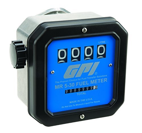 GPI 126300-02 MR 5-30 Series Mechanical Fuel Meter, Aluminum, MR 5-30-L6N, 19 to 119 LPM, 50 PSI