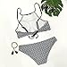 CUPSHE Fashion Women's Feather Printing Black Tank Padding Bikini Bathing Suit (L)