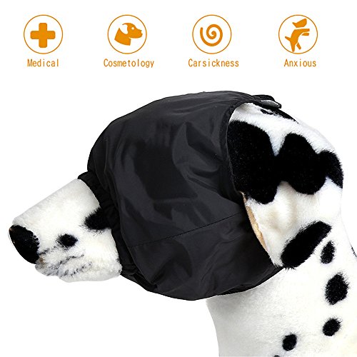 okdeals Dog muzzle,Calming Dog Eye Mask,Multifunctional Pet Anxiety Collar Mask for Medical,Cosmetology,Carsickness,Anxious Medium - Thumbnail 7