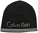 Calvin Klein Men's Reversible Logo Beanie with Contrast Edge, Black, One Size