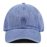 The Hat Depot Unisex Blank Washed Low Profile Organic Cotton and Denim Dad Hat Baseball Cap