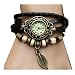 WAWO Fashion Accessories Trial Order New Quartz Fashion Weave Wrap Around Leather Bracelet Lady Woman Wrist Watch Black