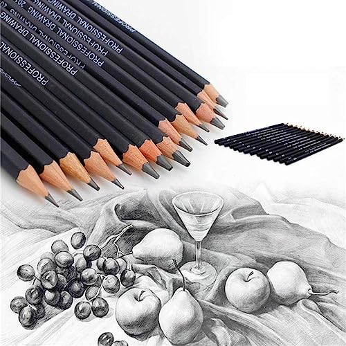 Sketch Pencil Set, 38pcs Art Supplies with Sketching Drawing Pencils, Oil Colored Pencils, Charcoal Pencils, Canvas Pencil Wrap for Artists Adults Kids Beginners
