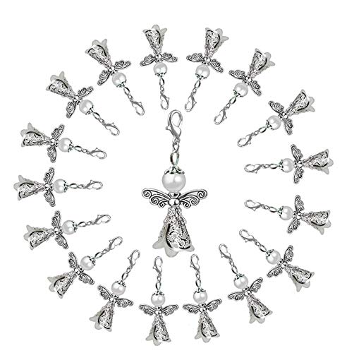 ENSTAB 36 Pcs Angel Pendants White Angel Gifts Angel Hanging for Wedding Favours Baby Shower Party Giveaway Gift Confirmation Gifts Christmas Tree Decoration