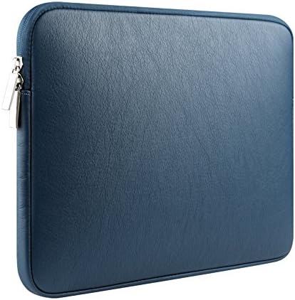 Loiee PU Leather 14 - 15.4 Inch Laptop / Notebook / Ultrabook / MacBook Pro Retina/ 15" Apple MacBook Pro Touch Bar / Dell XPS 15 Sleeve Bag Carrying Case Cover, Water Repellent /Navy Blue