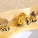APOSHION Bathroom Faucet, Bath Sink Faucet,Hot/Cold Water Mixer Bathroom Faucet with 3 Holes by (Gold Finish)