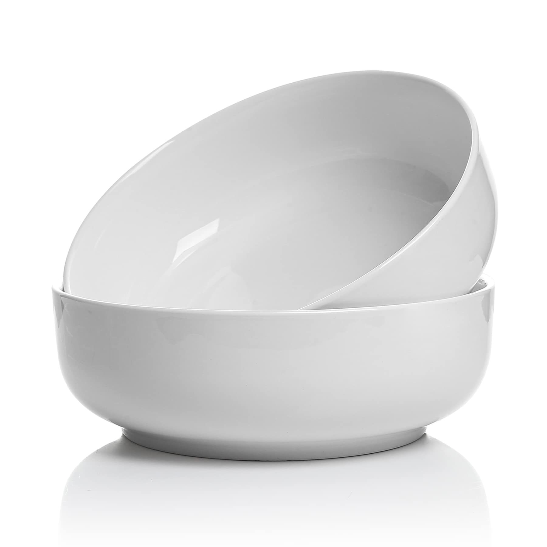 Photo 1 of Onniyor Porcelain Big Salad Bowls, 110 ounce (10") Large Serving Bowls, Sturdy Pasta Bowl Set, Mixing Bowls for Kitchen, Dishwasher & Microwave Safe Serving Plates, Set of 2, White