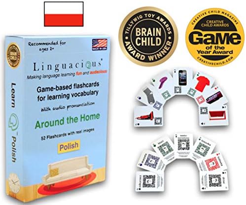 Linguacious Award-Winning Around The Home Polish Flashcard Game - with Audio!