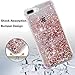 iPhone 7 Plus Glitter Case, NOKEA Hard Rubber Flowing Liquid Floating Luxury Bling Glitter Sparkle Flexible Protective Shell Bumper Case Cover for iPhone 7 Plus 5.5inch (Rose Gold#6)