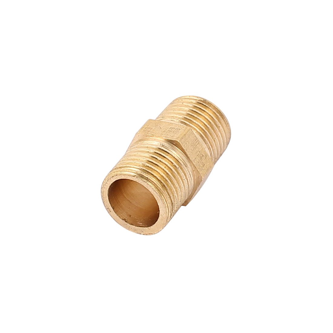 sourcingmap 1/8BSP to 1/8BSP Male Thread Brass Pipe Hex Nipple Fitting Quick Adapter