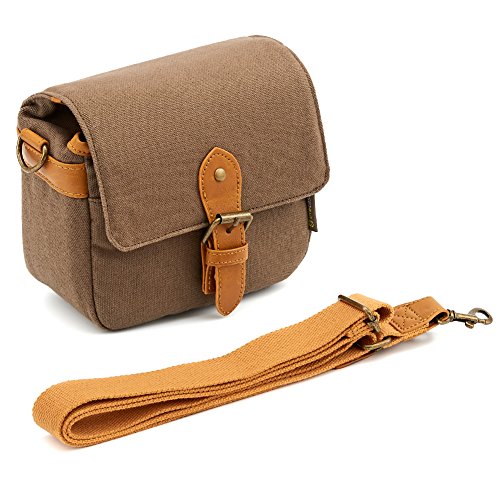 Compact SLR/DSLR Camera Shoulder Bag Evecase Small Canvas Shoulder