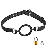 Open Mouth Gag with Padlock Adjustable Oral Sex