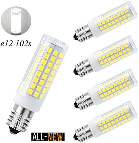 E12 led light bulbs 75W 80W 100W replacement, 85W halogen bulbs equivalent 850lm, Dimmable e12 led bulbs AC110V 120V 130 voltage Input, Daylight White 6000K,E12 led bulb, pack of 4