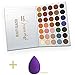 Beauty Glazed Professional Cosmetic Matte Shimmer Eyeshadow Palette 35 Color With Drop Shaped Cotton Pad Long Lasting Eyeshadow Palette Powder Beauty Blender(35 Color+1PCS)