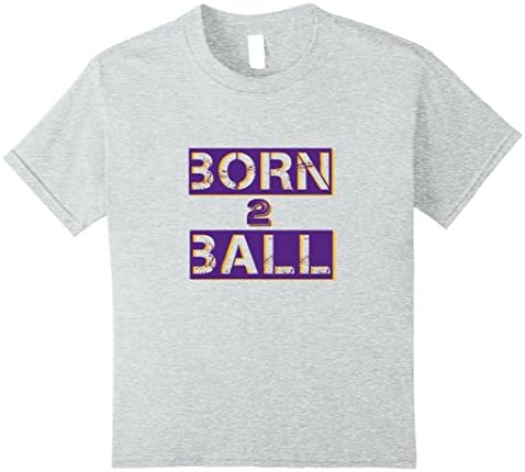 unisex-child Born 2 Ball, Lonzo, Basket Ball Tshirt, Novelty Tee 10 Heather Grey