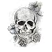 RoomMates RMK3060TB Neutral Floral Skull Peel & Stick Giant Wall Decals, 19.12