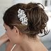 Mariell Vintage Floral Pearl and Crystal Bridal Hair Comb for Weddings or Prom